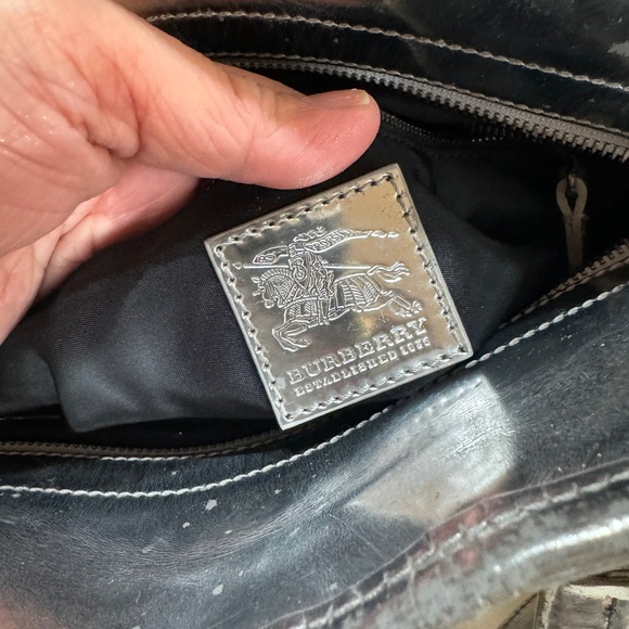 Burberry Metallic Silver and Checkered Tote Bag - Picture 7 of 11